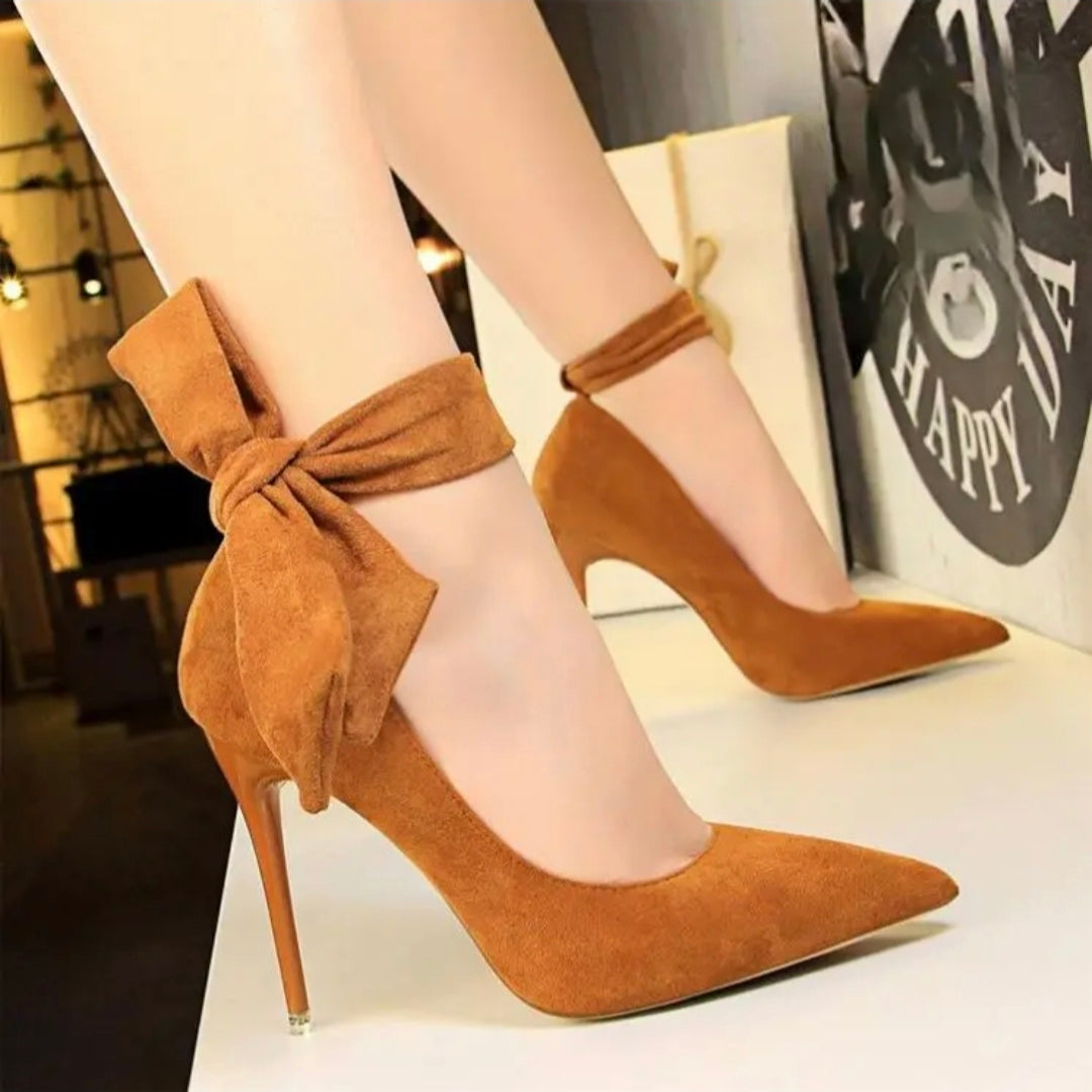 Velvet Promise Bow Stiletto Heels