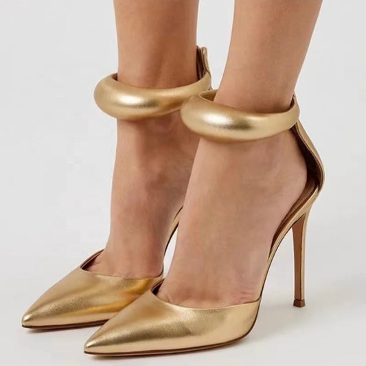 Gold Luxe Ankle Cuff Heels