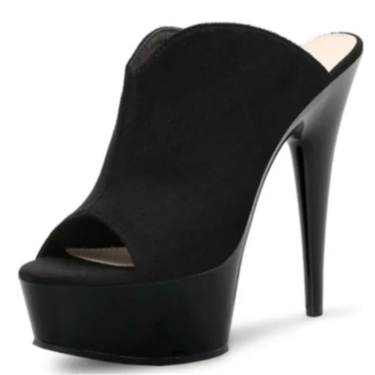 Midnight Mirage Clear Platform Mules