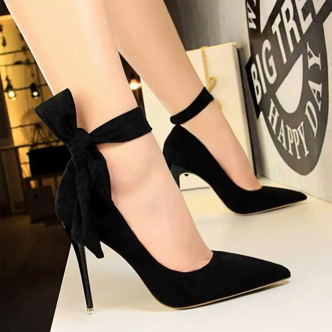 Velvet Promise Bow Stiletto Heels