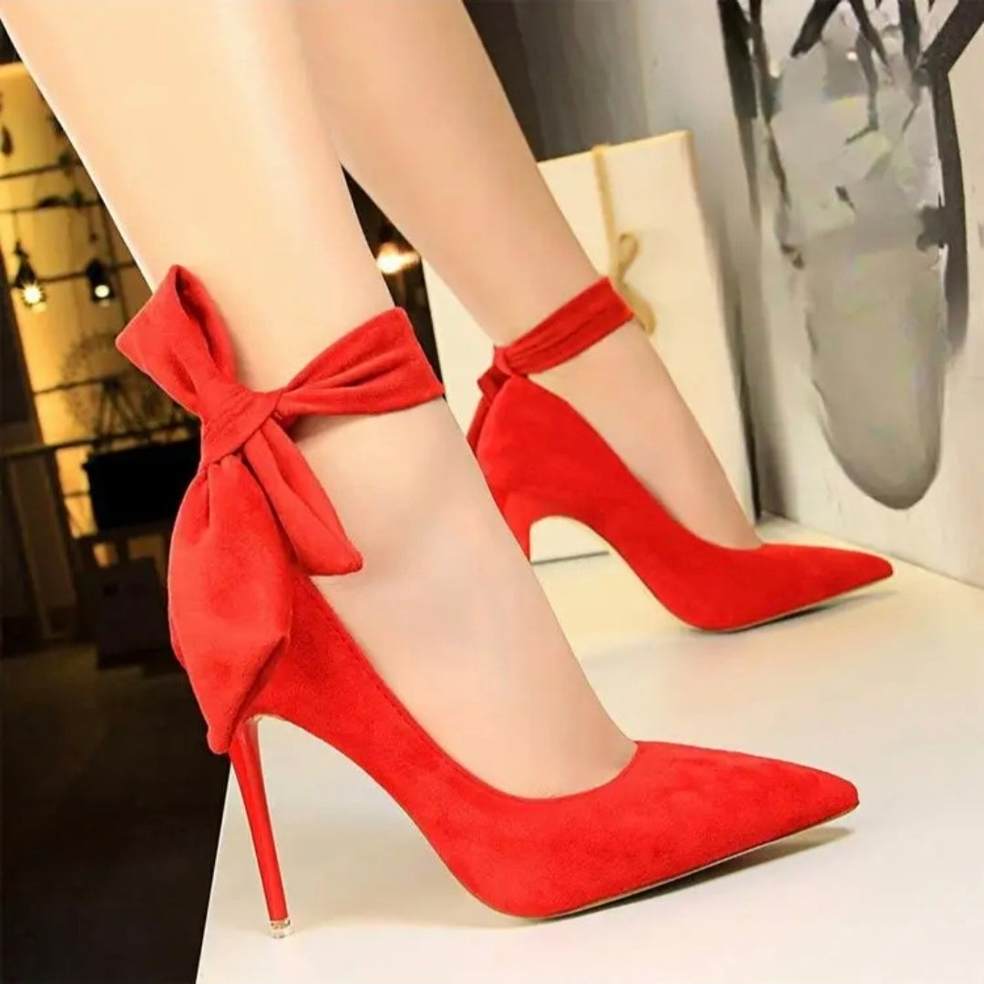 Velvet Promise Bow Stiletto Heels