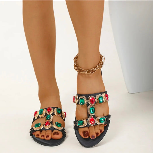 Jewel Garden Flat Sandals